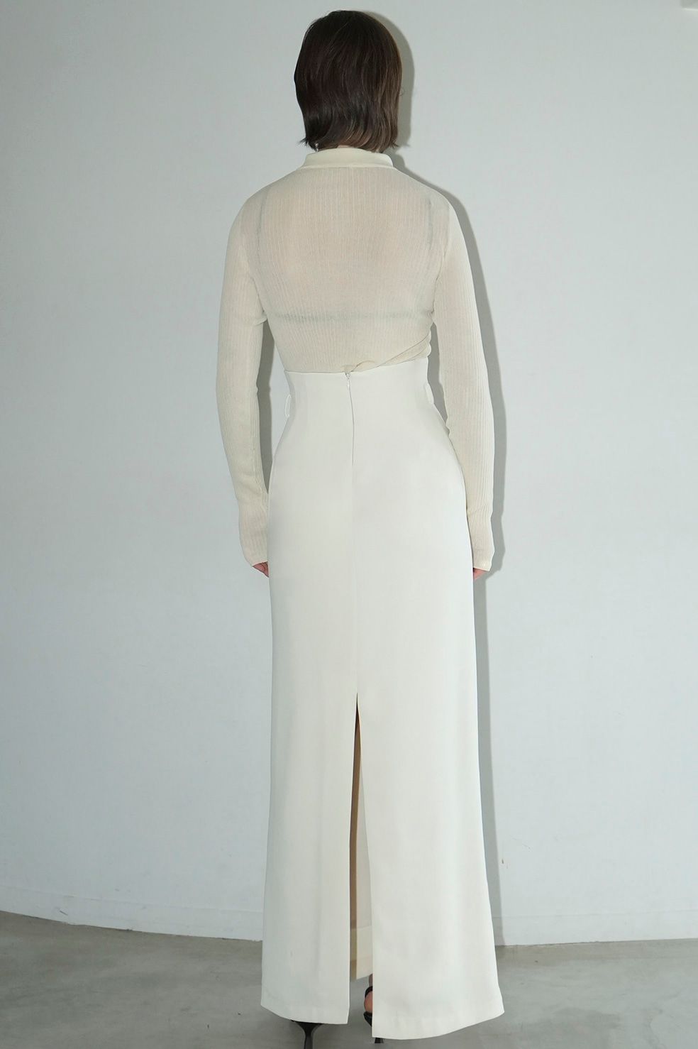 ハイウエストマキシスカート - IVORY - HIGH WAIST STRAIGHT MAXI SKIRT