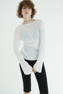 シアールーズロンティー - SHEER LOOSE CUT TOPS (WHITE)