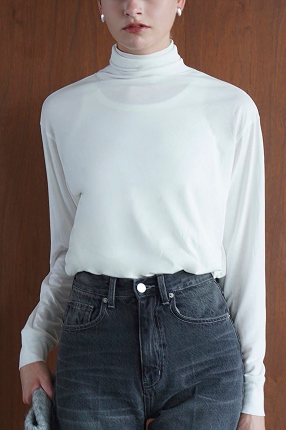 CLANE - ハイネック ソフト カット トップス - H/N SOFT CUT TOPS