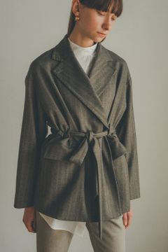 ウエストベルトデザインジャケット - 2WAY BELT TAILORED JACKET MIX
