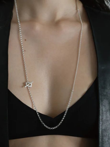 バブルラリエット SV シルバー ネックレス 全長 75cm シンプル デザイン ユニセックス アクセサリー