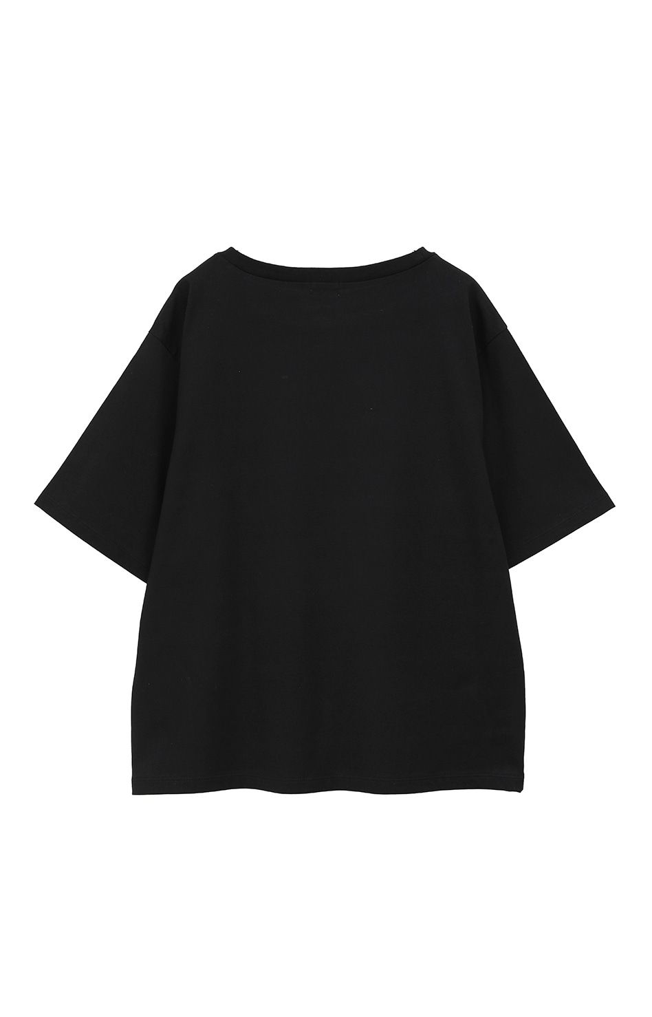 スリットネックトップス - SLIT NECK CUT TOPS - BLACK