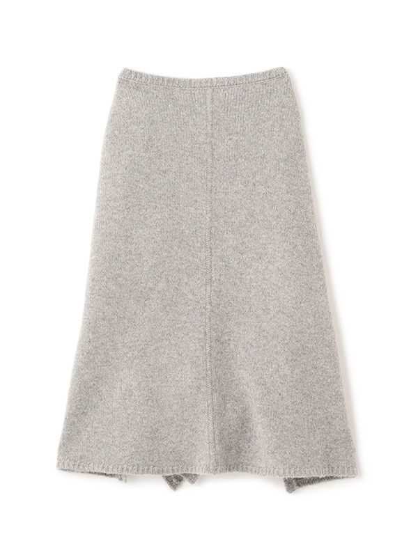 レイヤードニットラップスカート  (GREY)