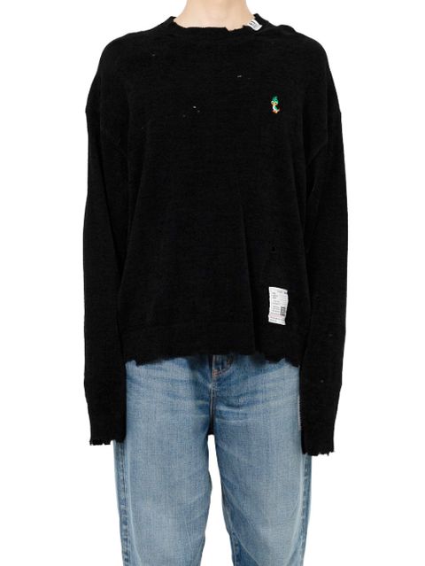 ディストレスド ニットセーター - Distressed Knit Sweater (BLACK)