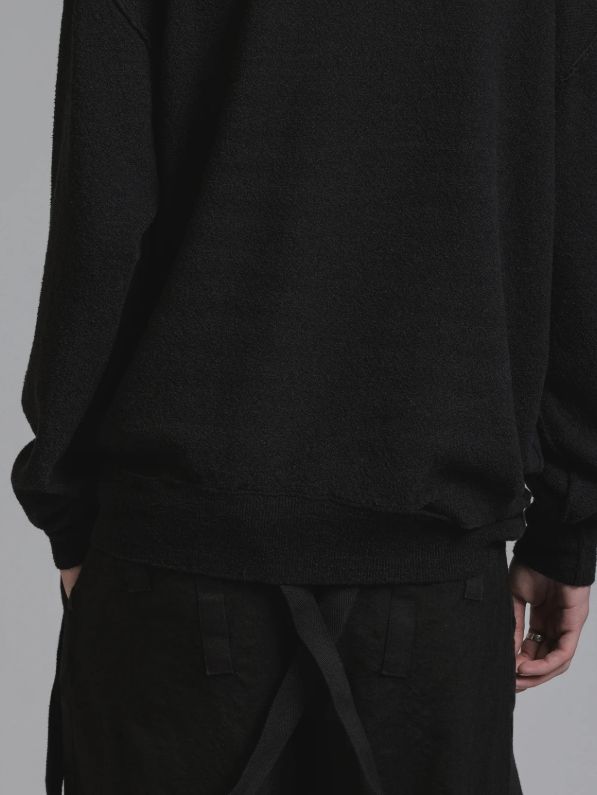 デザイン スウェットプルオーバー - HIGH-GAUGE SWEATER (BLACK)