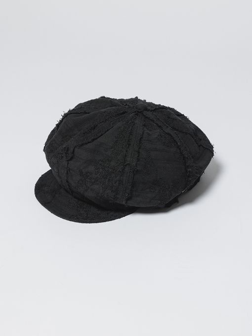 刺繍ストライプキャスケット (A-BLACK)