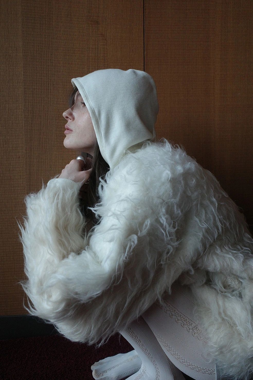 シャギーニットカーディガン - BI COLOR SHAGGY KNIT CARDIGAN - IVORY