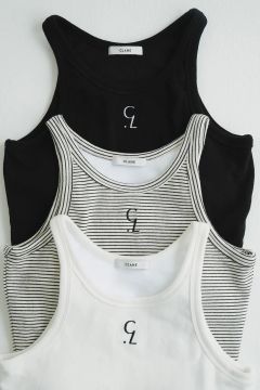 【3色展開】 LOGO SLIM TANK TOPS - ロゴタンクトップ