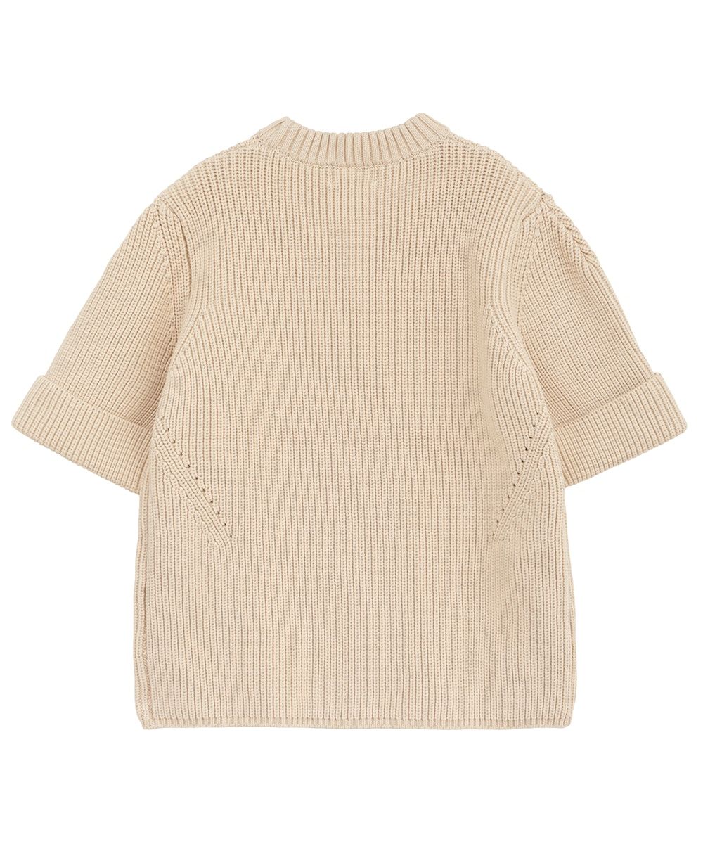 CLANE - OVER HALF SLEEVE KNIT TOPS - BEIGE | ADDICT WEB SHOP