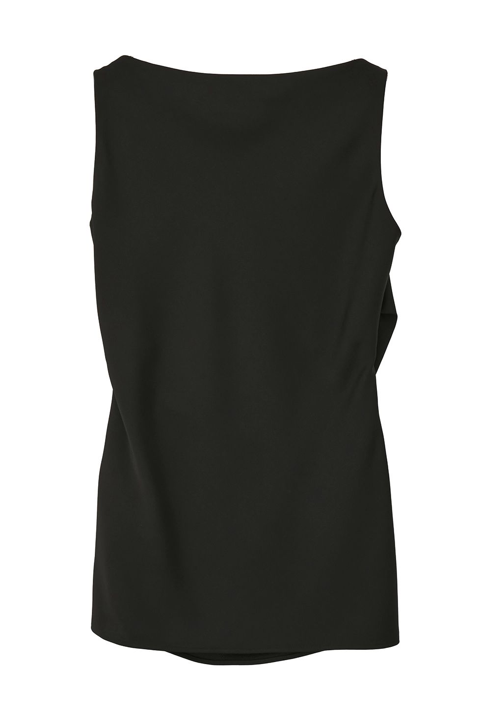 サテンドレープトップス - SATIN DRAPE TOPS (BLACK)