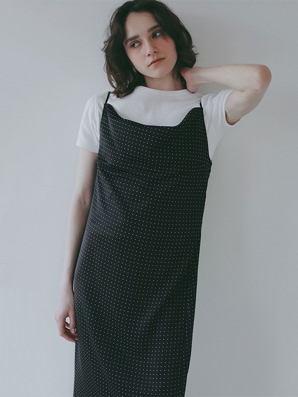 オリジナルドットキャミワンピース （BLACK)