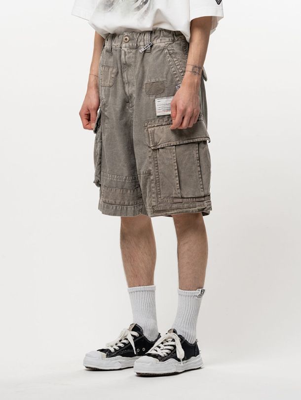 リペアドカーゴショーツ - REPAIRED CARGO ST (LT/GREY)