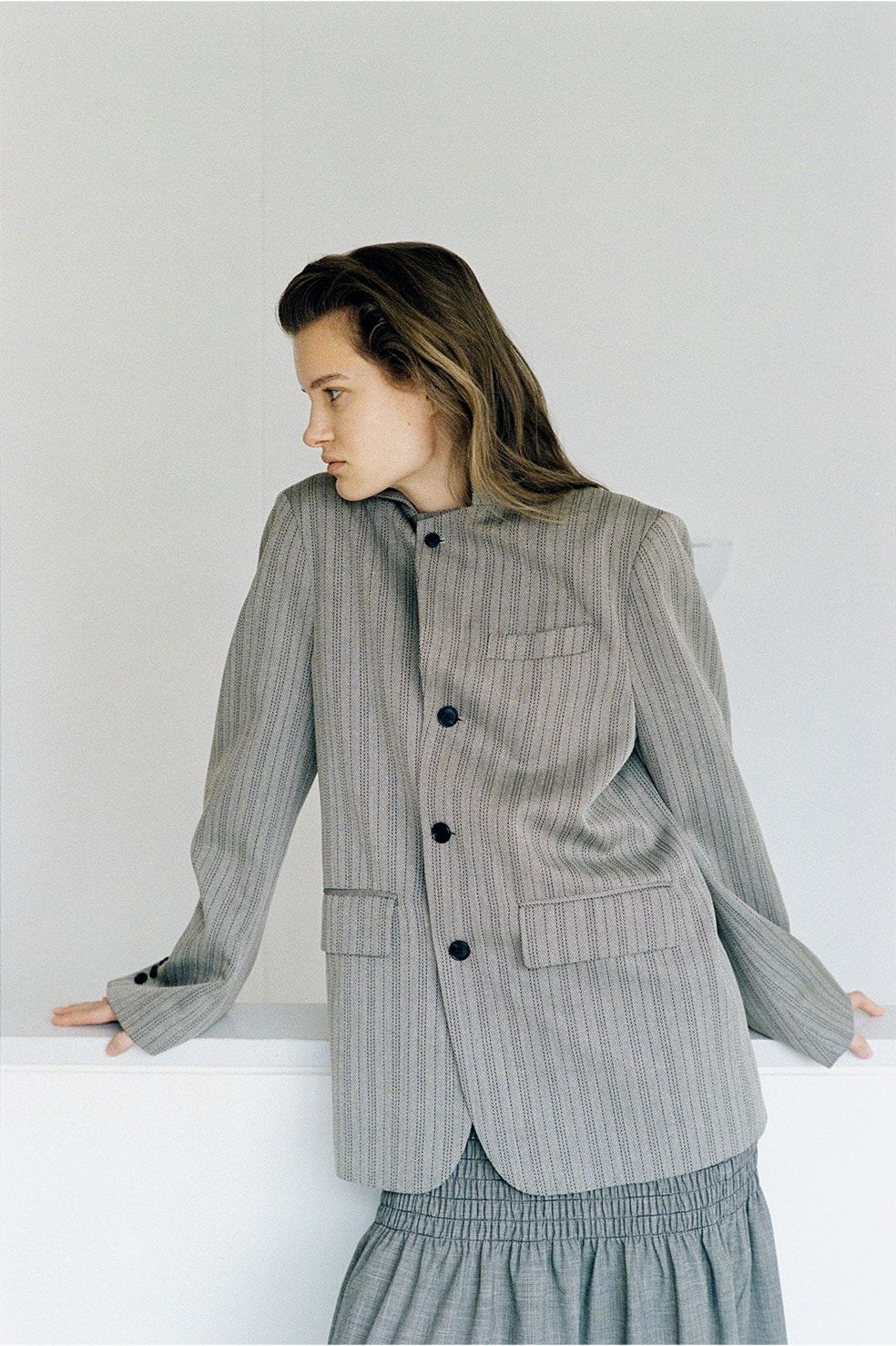 ヘリンボーン柄 テーラードジャケット - HERRINGBONE TAILORED JACKET (MIX)