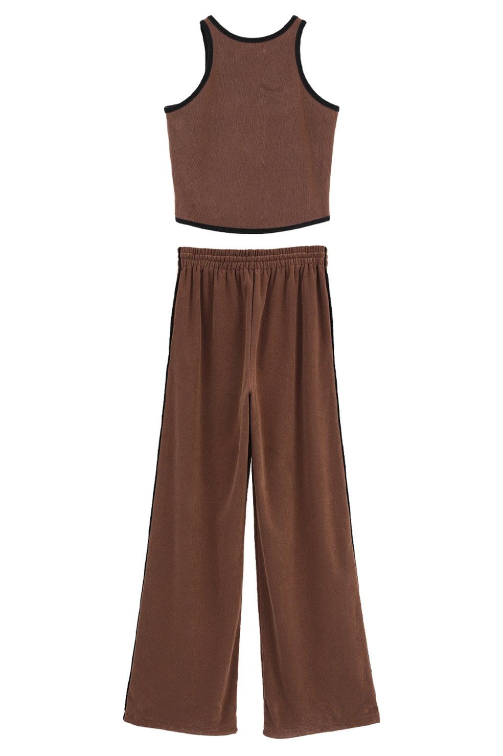 パイルセットアップ - PILE CONTRAST LINE SET UP (BROWN)