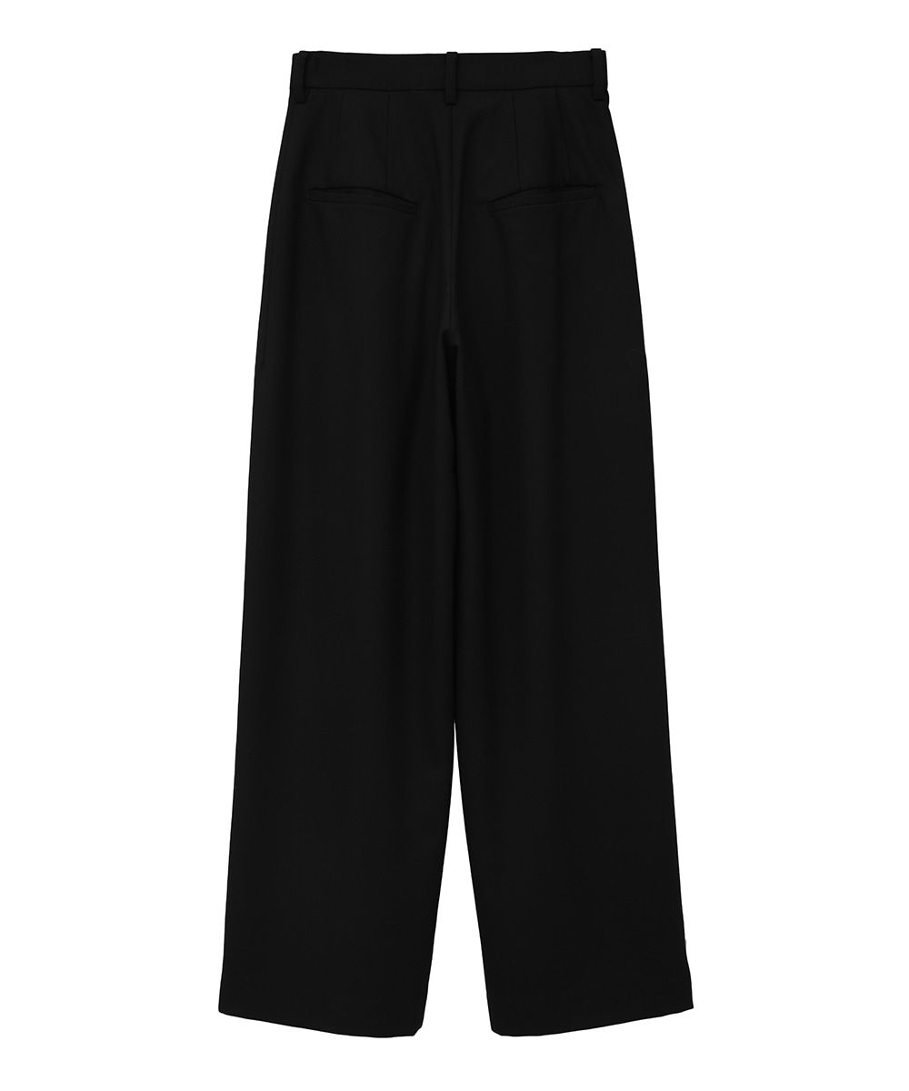 ウールベーシックタックパンツ - WOOL BASIC TUCK PANTS - BLACK