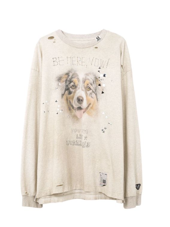 エンベリッシュディストレス カットソー - EMBELLISHDISTRESS LT  GREY