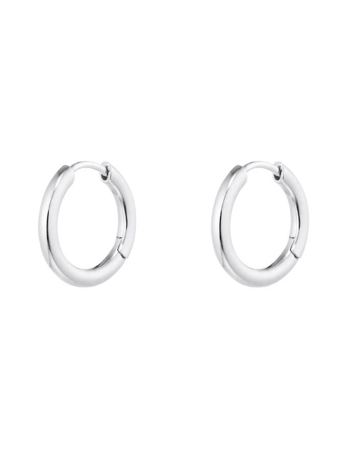 【両耳用】 Two-way Star Hoop Earrings（SILVER) - スターフープピアス