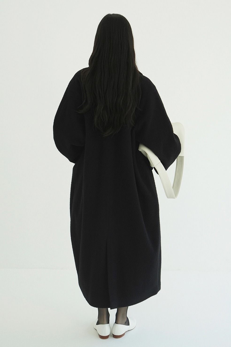 【25AW】 ダブルウールロングコート - DOUBLE WOOL LONG COAT BLACK
