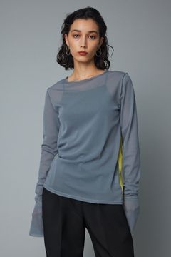 メッシュインナートップス - Mesh inner color tops - GREY