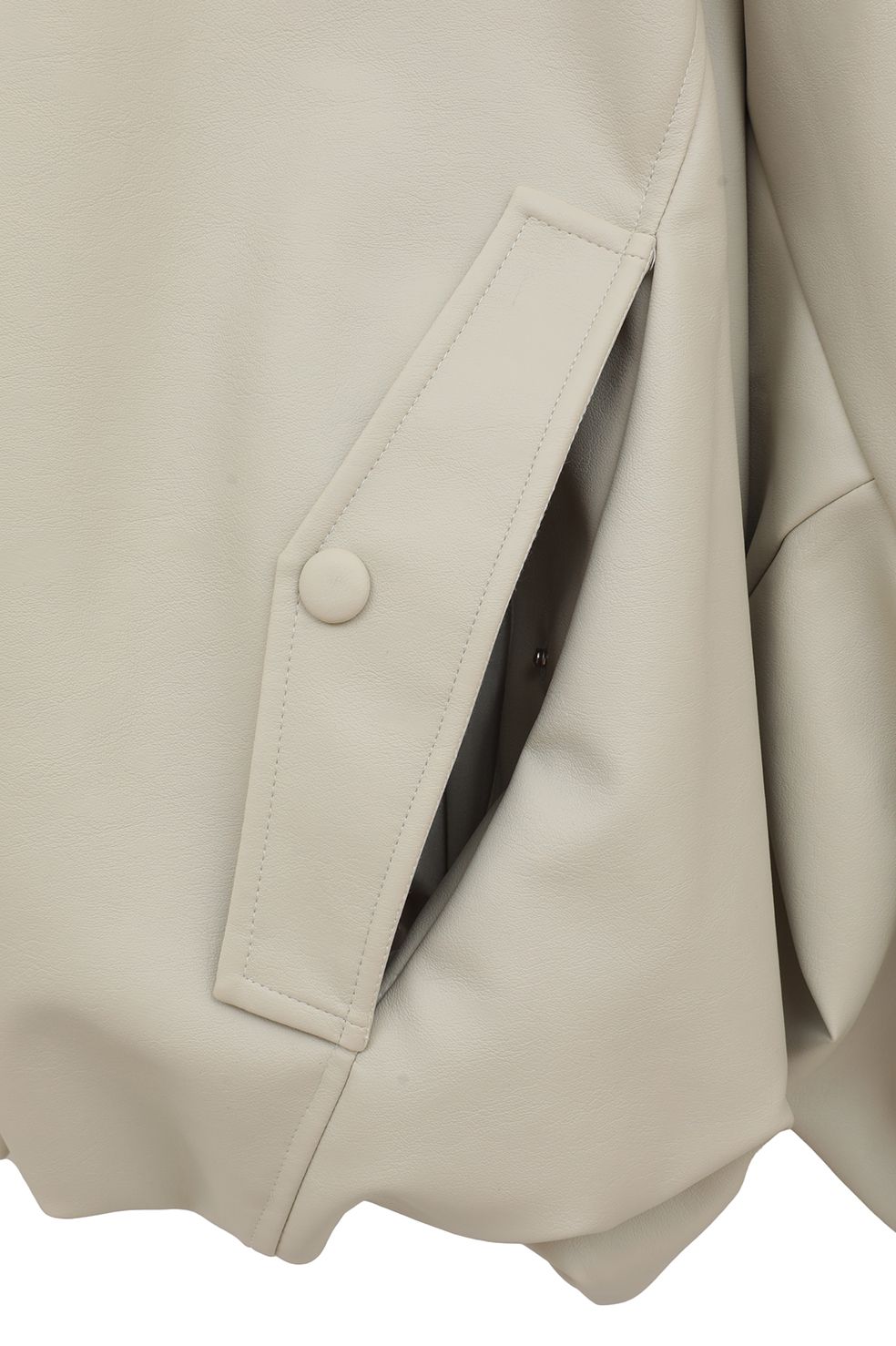 フェイクレザーバルーンジャケット - FAKE LEATHER BALLOON JACKET IVORY