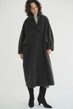 【25AW】ダブルウールロングコート - DOUBLE WOOL LONG COAT GREY