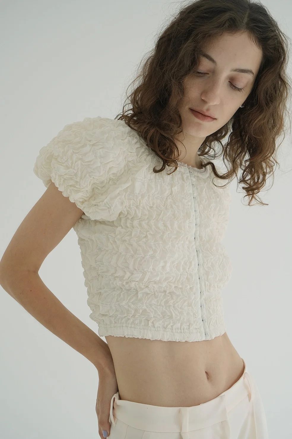 シャーリングパフトップス - SHIRRING PUFF TOPS IVORY