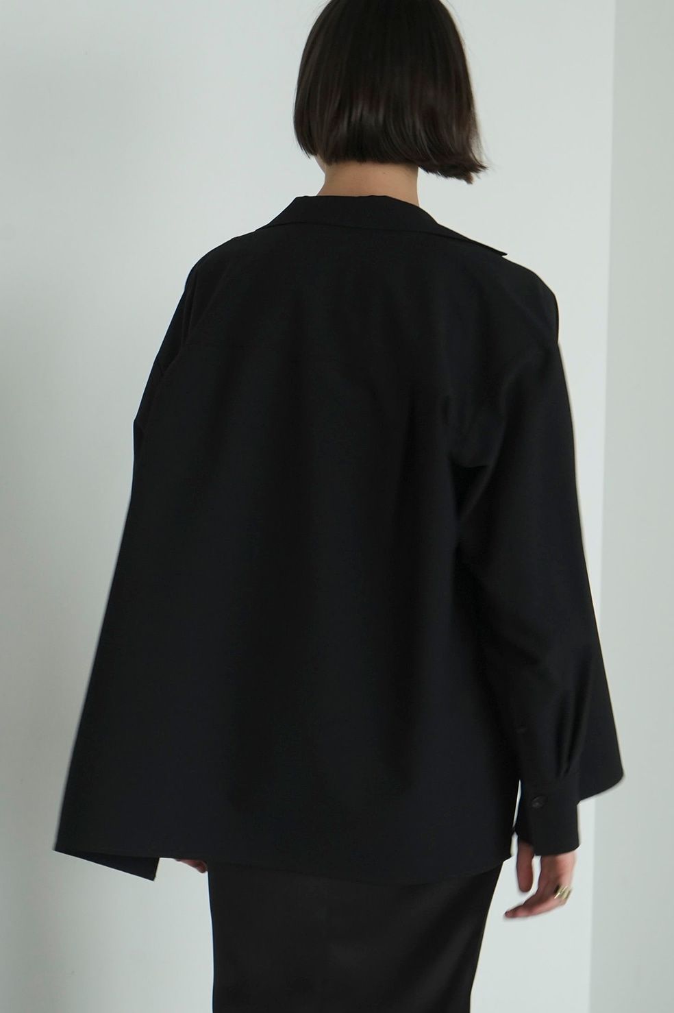 CLANE - サッカーストライプ ジップシャツ - SUCKER STRIPE ZIP SHIRT - BLACK | ADDICT WEB SHOP