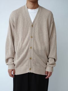 ドライコットンニットカーディガン - DRY COTTON KNIT CARDIGANE - BEIGE