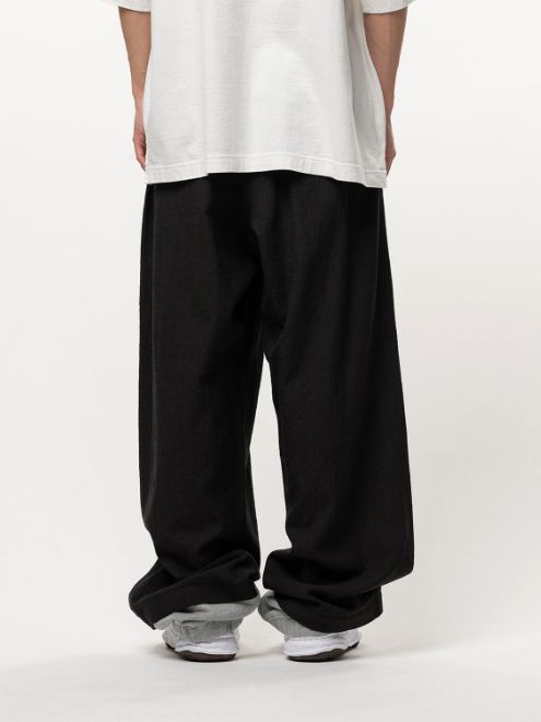 スウェット レイヤード ウール パンツ - Sweat Layered Wool Pants (DARK BROWN)