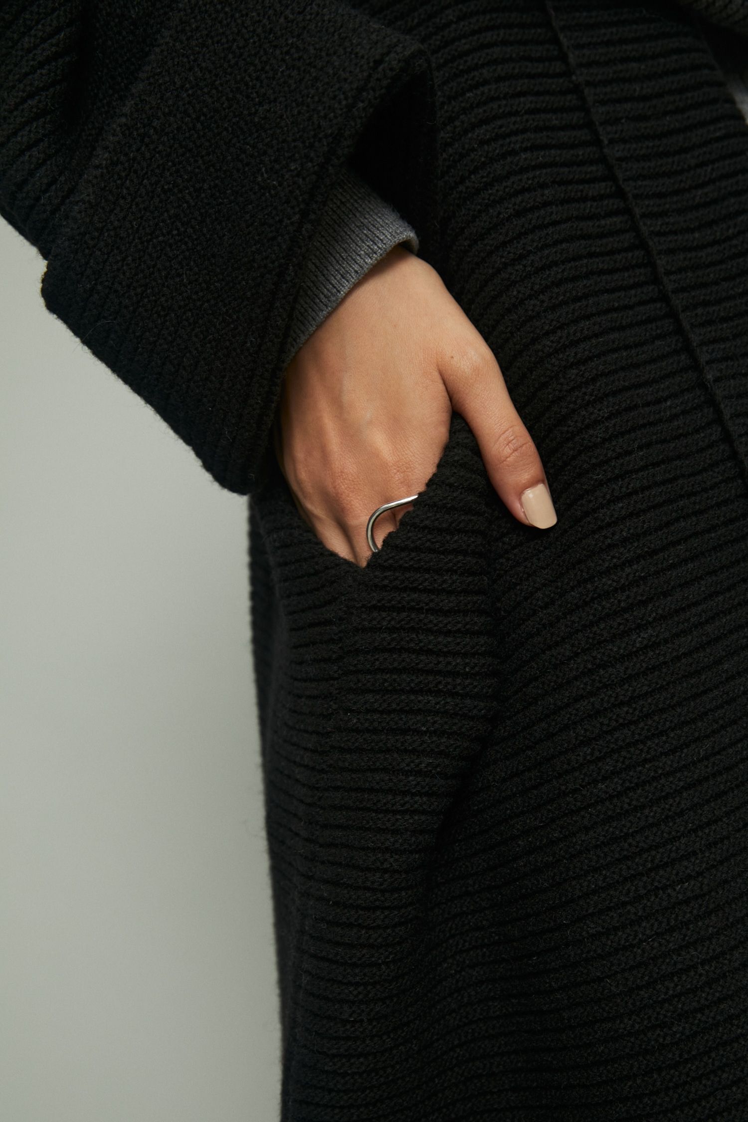 カラー ブロック ハオリ  - Color block haori - BLACK