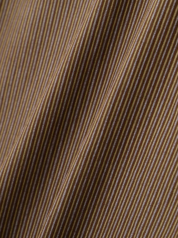 ストライプボックスシャツ - BROWN