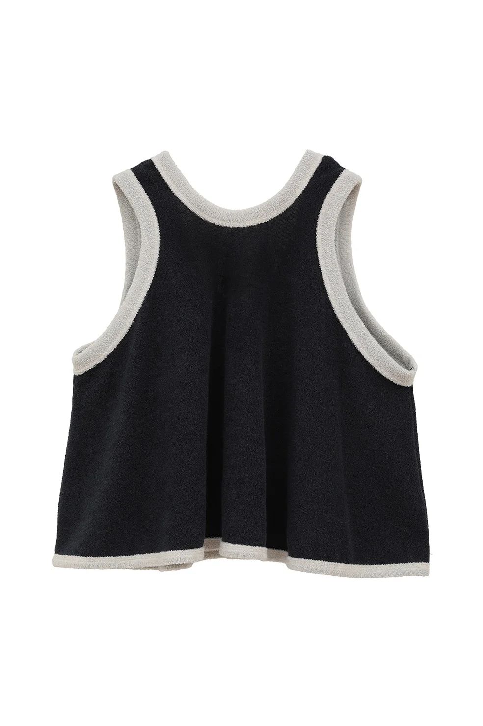 CLANE 新品未使用 PILE FLARE TANK TOPS ネイビー CLANE - パイル フレアショートトップス - PILE FLARE TANK TOPS