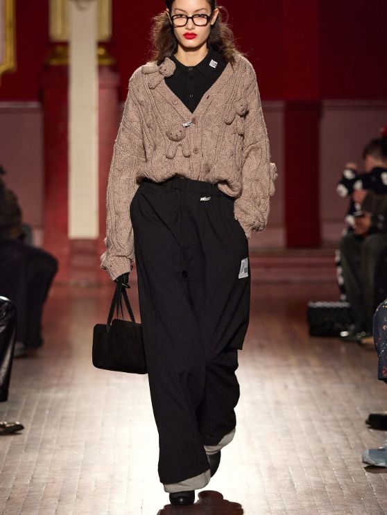 スウェット レイヤード ウール パンツ - Sweat Layered Wool Pants (BLACK)