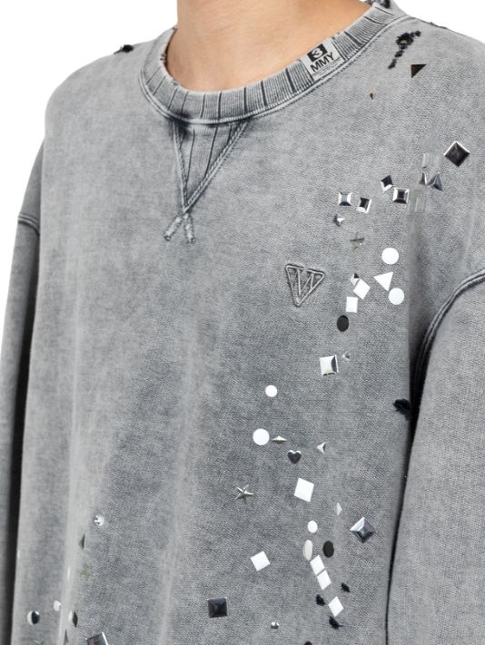 エンベリッシュ ブリーチ スウェット - Embellish Bleach Po (GREY)