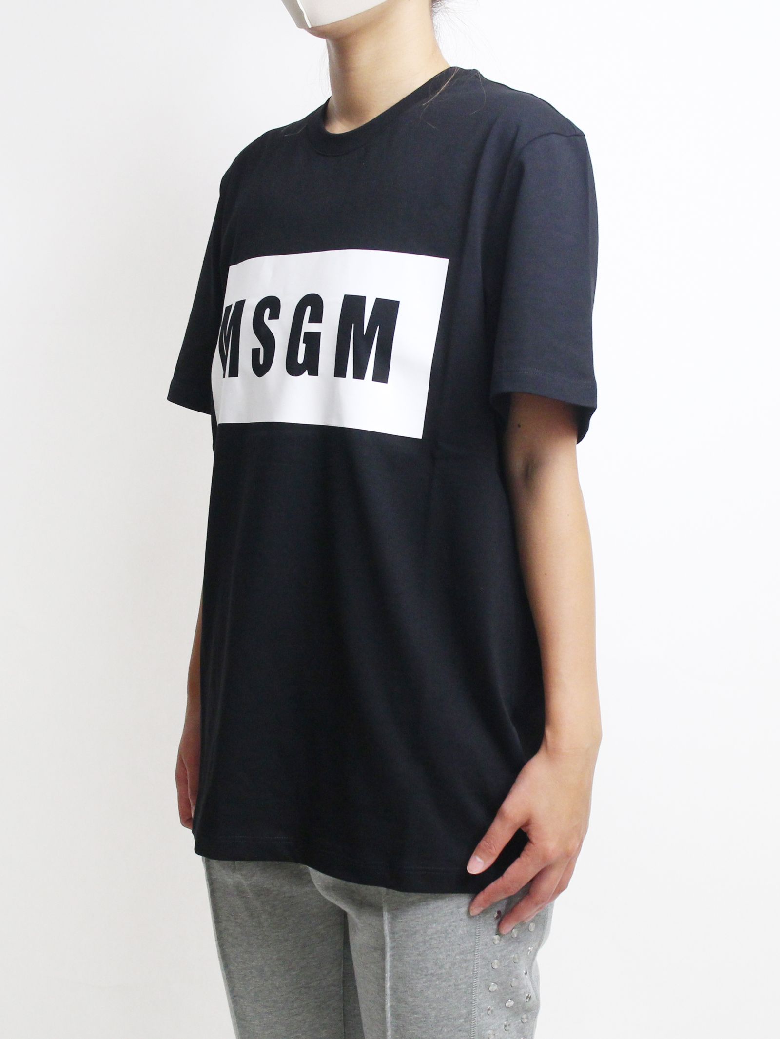 MSGM - ロゴプリントTシャツ - PAINT BRUSHED LOGO T-SHIRTS - BLACK ...