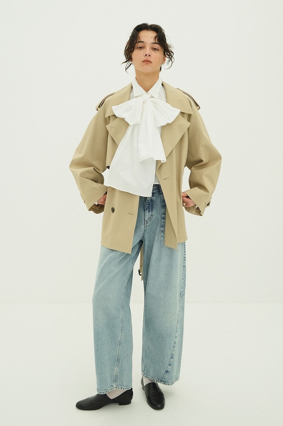 コクーン バルキー デニムパンツ -  COCOON BULKY DENIM PANTS (BLUE)