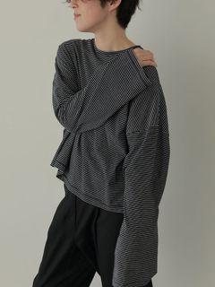 ボーダーボクシートップス - BLACK