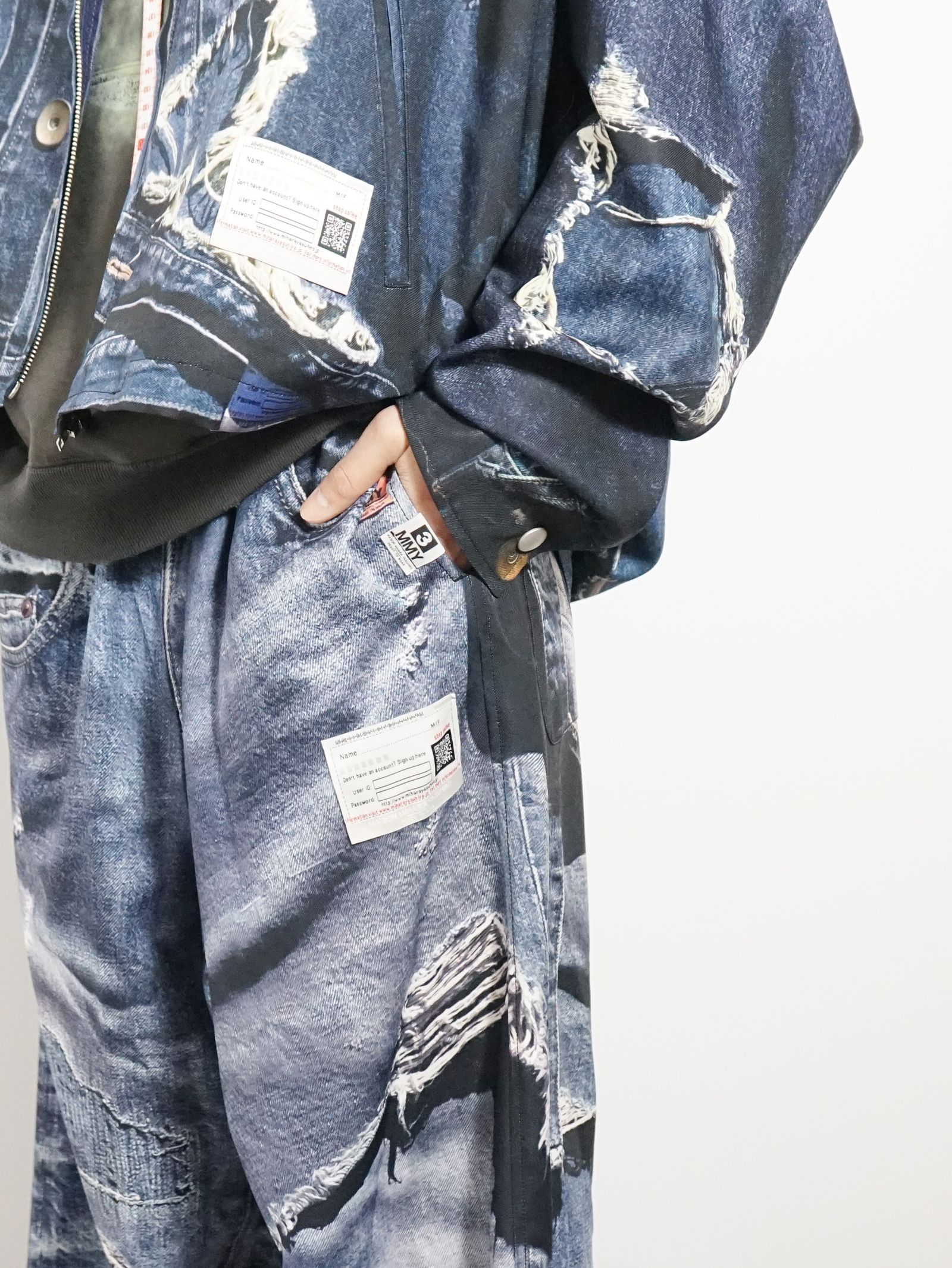 T.A.T.A コラボ転写デニムパンツ - TROMPE-L'OEIL DENIM PANTS
