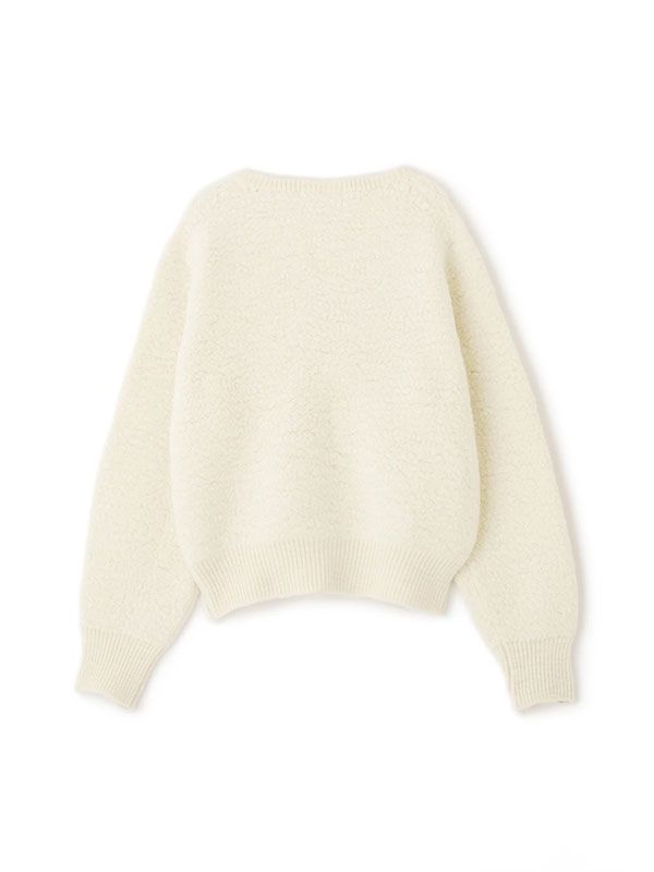 バンピーストールニットプルオーバー（ホワイト）