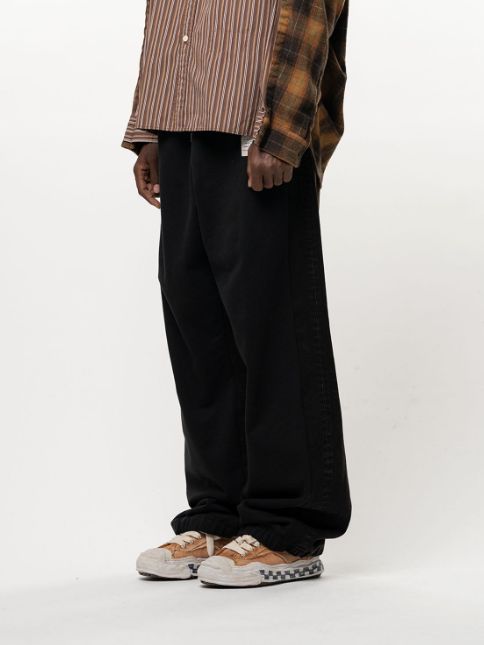 コンバインド スウェット デニム パンツ - Combined Sweat Denim Pants（BLACK)