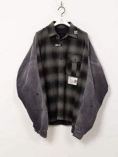 コンバインド スウェットシャツ - COMBINED SH×SWT (BLACK×GREY)