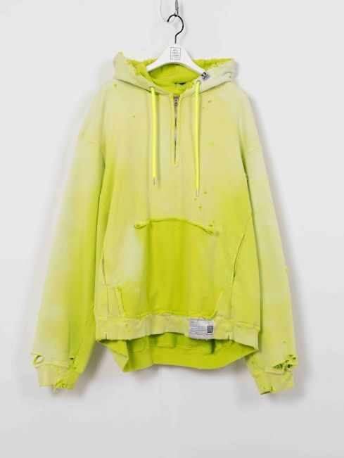 サンフェードパーカー - sun faded halfzip HD - YELLOW