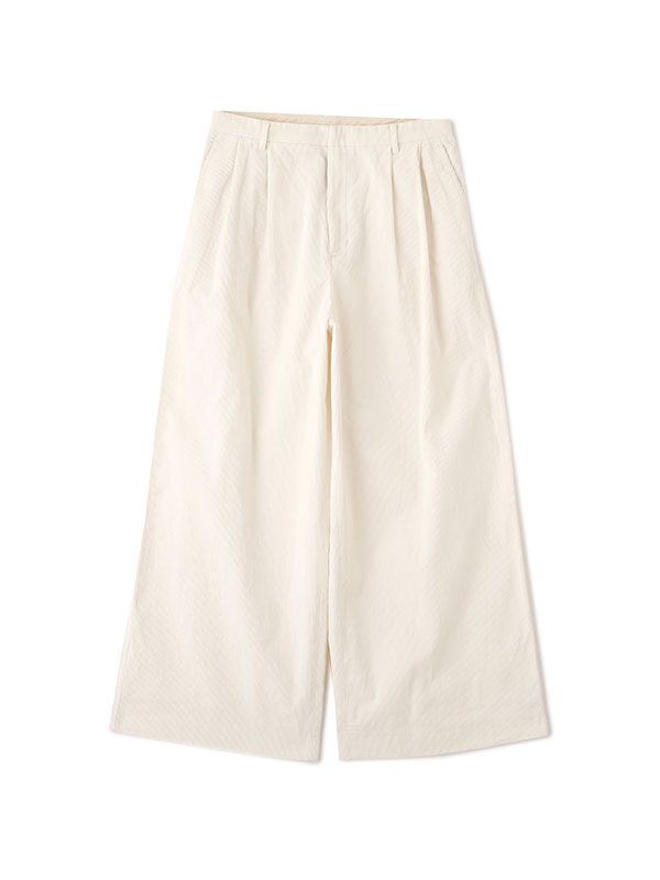 ファインウェルコーデュロイワイドパンツ -   OFF WHITE
