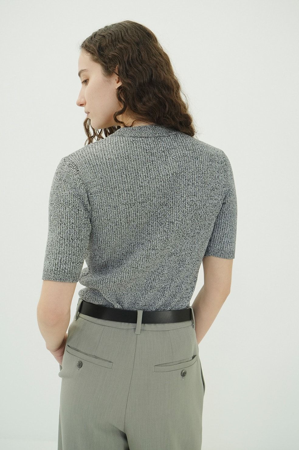 ハイネック 半袖リブニットトップス - H/N HALF SLEEVE RIB KNIT TOPS (MIX)