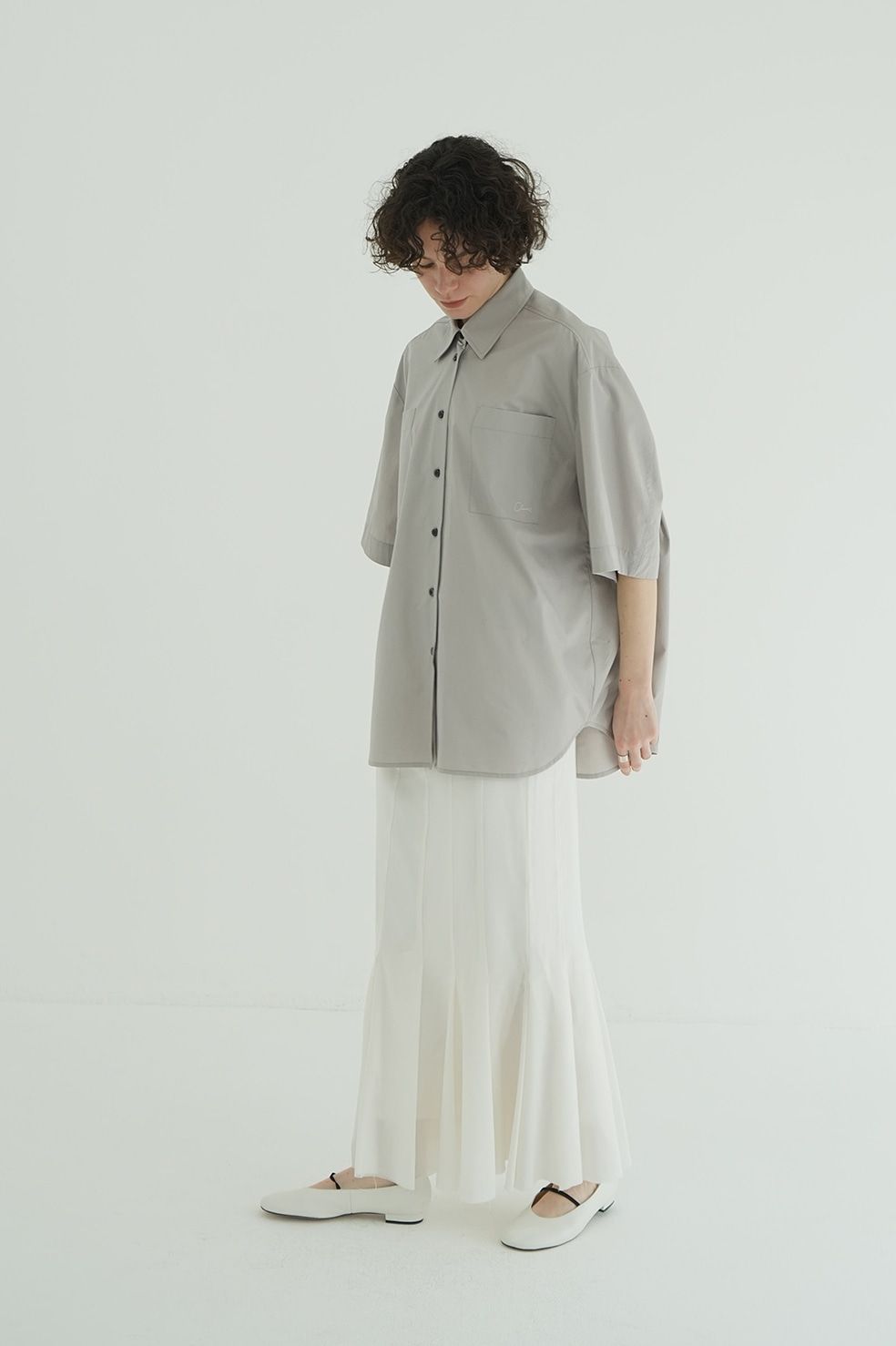 ヒュージーシャツ - HALF SLEEVE HUGE SHIRTS GREY