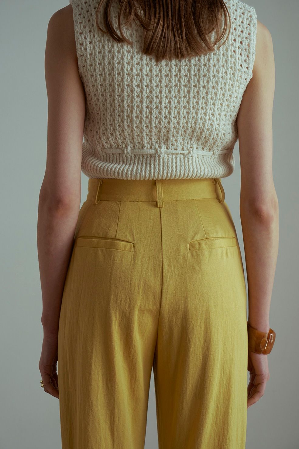 ギャザージャージパンツ - HEM GATHER JERSEY PANTS YELLOW