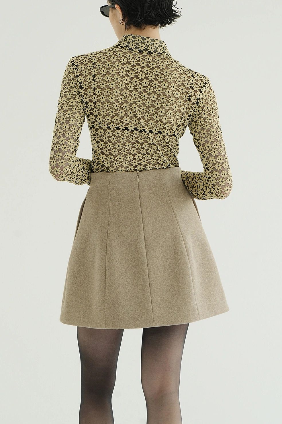 ミニスカート -  CONSTRUCTIVE MINI SKIRT (BEIGE)