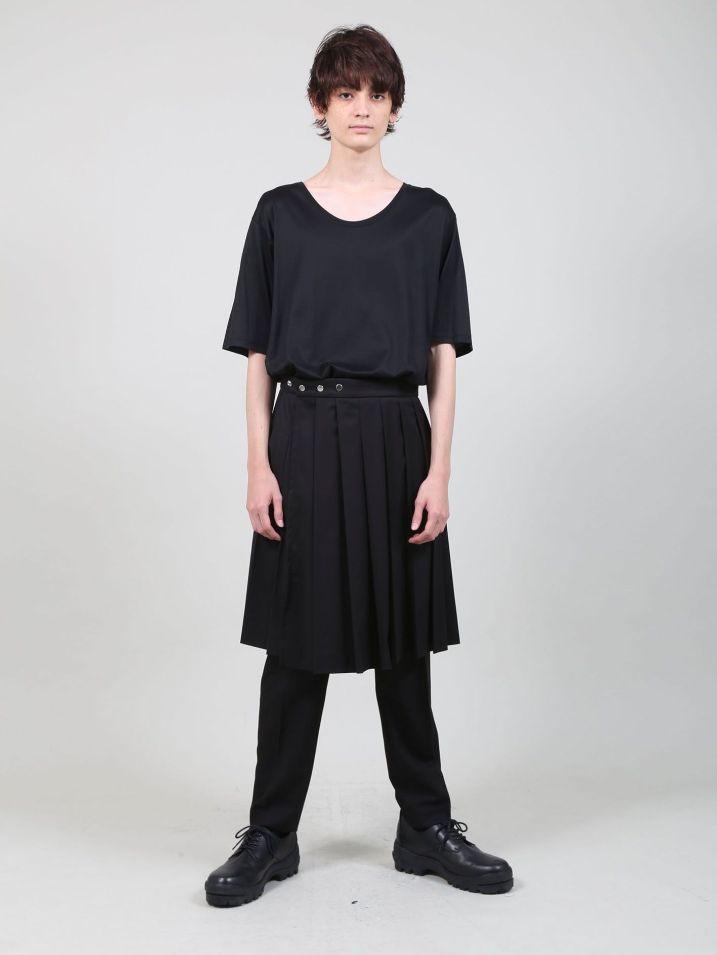 T/Rライトギャバ ツータックパンツ - 2 Tuck Pants - BLACK