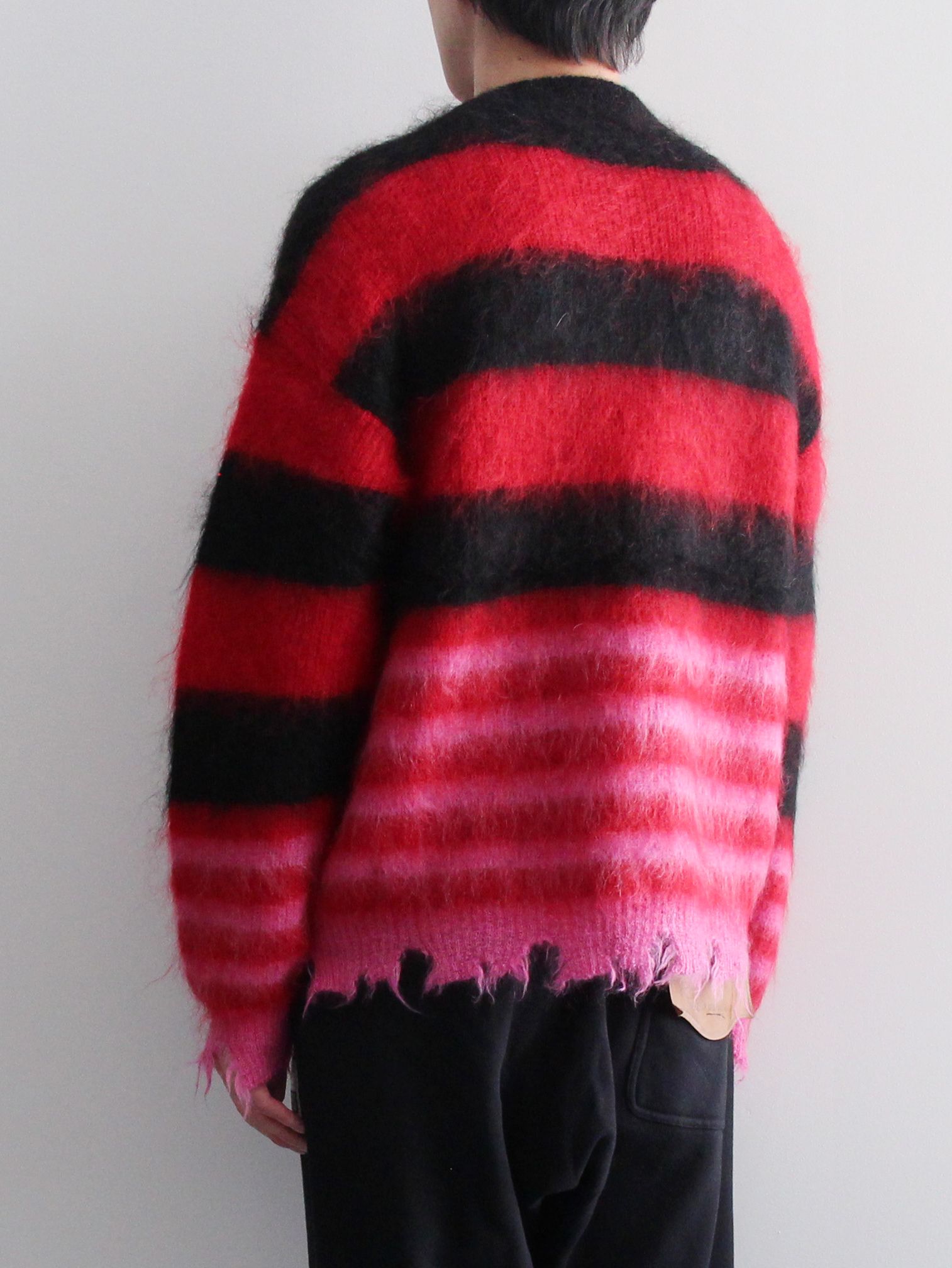 KIDILL - ボーダー モヘアニット - MOHAIR BORDER KNIT - BLACK × RED