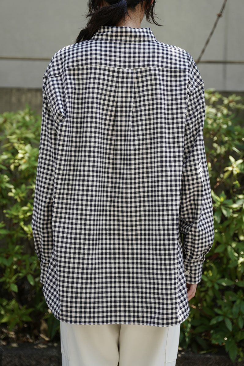トーマスメイソン ブロックチェックネル レギュラーシャツ - T.M. L/S BLOCK CHECK SHIRT - BLACK